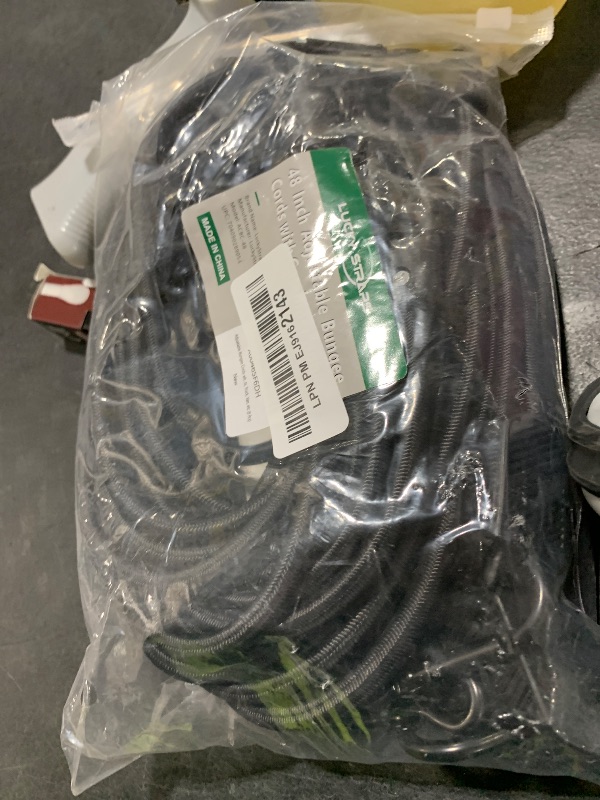 Photo 1 of 8 Pcs 48 Inch Adjustable Carabiner Bungee Cords with Hooks, Easy to Adjust from 7" to 48", Black Bungee Straps with UV-Resistance & Superior Elasticity for Cargo, Bike, Luggage, Carts, Truck, etc