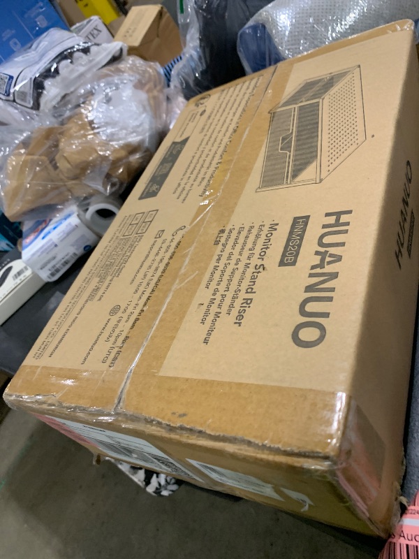 Photo 1 of HUANUO 2 Tier Monitor Stand, Metal Monitor Riser with Storage, Computer Desk Organizer with Drawer for Laptop, Computer, PC, Black