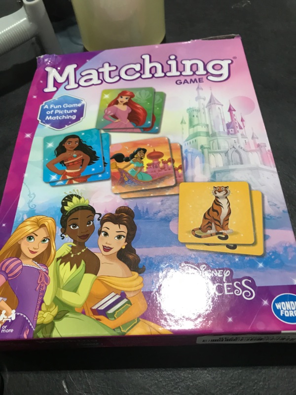 Photo 1 of Wonder Forge Disney Princess Matching Game – Fun Memory Game for Kids Ages 3 and Up – Toddler Learning Toy Featuring Belle, Ariel, and Elsa and more Disney Princesses - Packaging May Vary