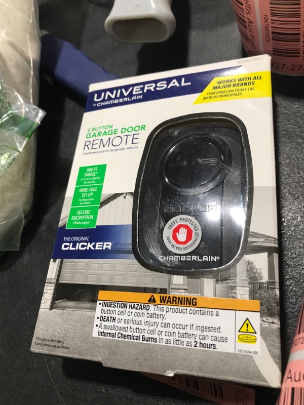 Photo 1 of Chamberlain KLIK5U-BK2 Garage Door Opener, Universal Remote Control, Black - Quantity 1