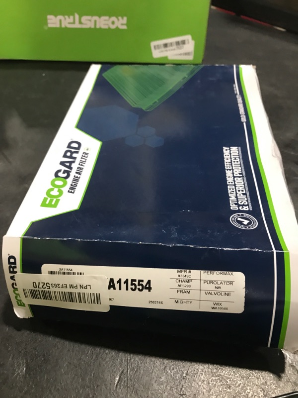 Photo 1 of ECOGARD XA11554 Premium Engine Air Filter Fits 2018-2025 Land Rover Range Rover Velar, 2017-2025 Jaguar F-Pace, 2016-2024 XF, 2016-2021 XE