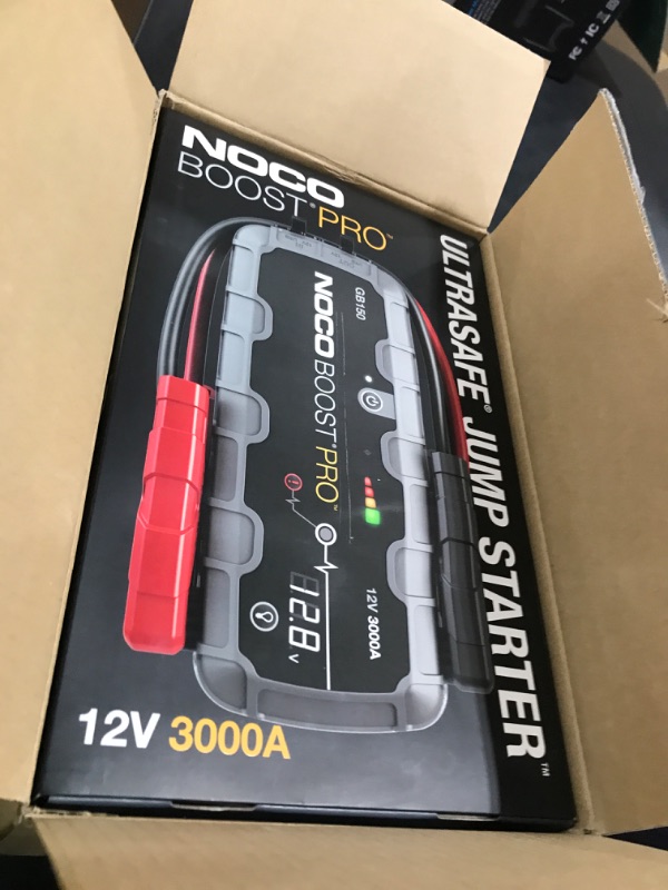 Photo 1 of NOCO Boost GB150: 3000A UltraSafe Jump Starter – 12V Lithium Battery Booster Pack, Portable Jump Box, Power Bank & Jumper Cables - for 9.0L Gas and 7.0L Diesel Engines