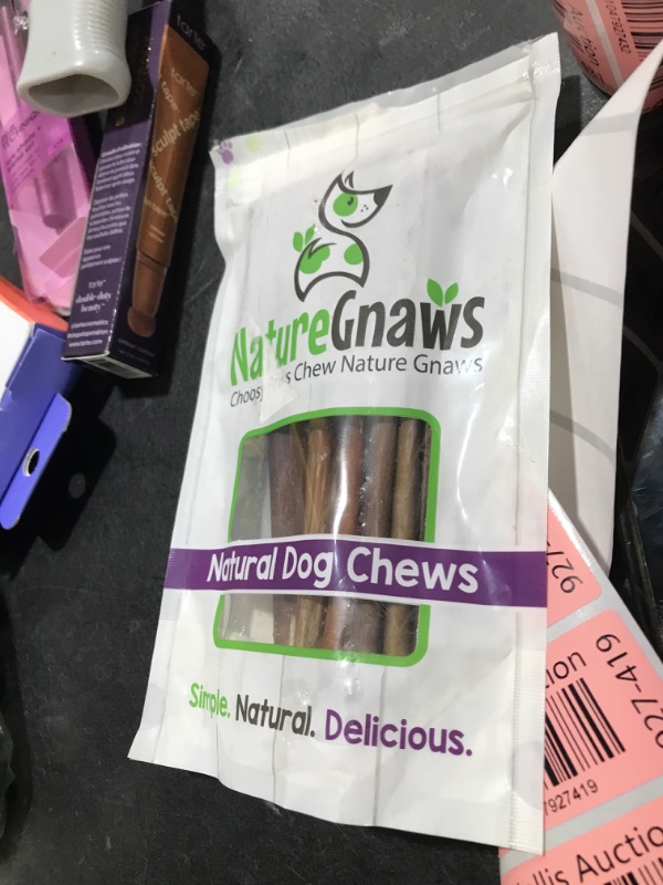 Photo 1 of Nature Gnaws Extra Thin Bully Sticks for Small Dogs 5-6" (10 Count) - Long Lasting for Light Chewers and Puppies - Natural Beef Dog Chew Bones
