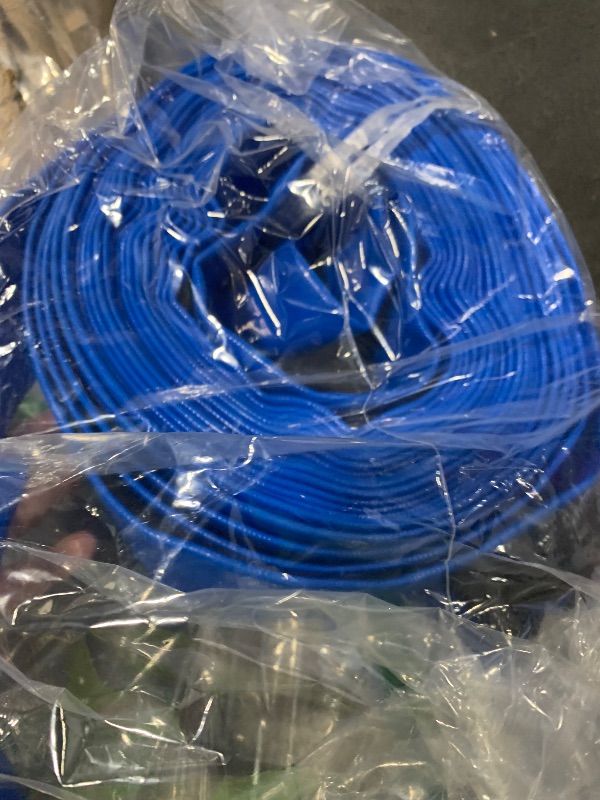 Photo 1 of 1.5" x 50 ft Backwash Hose for Swimming Pools, Heavy Duty PVC Water Lay Flat Discharge Hose,Durable Pool Drain Hose with Aluminum Camlock C and E Fittings for Pump And Filters