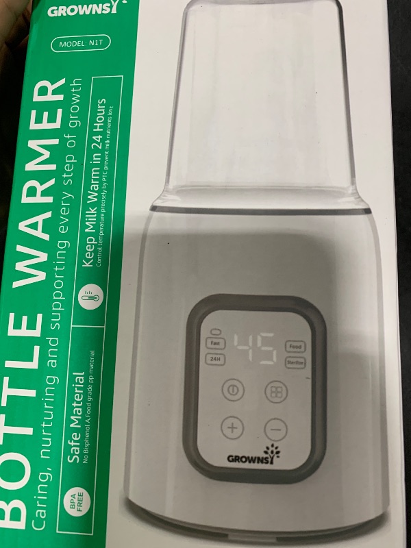 Photo 1 of Bottle Warmer, GROWNSY 8-in-1 Fast Baby Milk Warmer with Timer for Breastmilk or Formula, Accurate Temperature Control, with Defrost, Sterili-zing, Keep, Heat Baby Food Jars Function