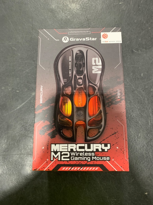 Photo 1 of GravaStar Mercury M2 Wireless Gaming Mouse with 26,000 DPI, PAW3395DM Sensor -79g Lightweight Hollowed-Out Design -5 Programmable Buttons -5 Dynamic Lightsync RGB