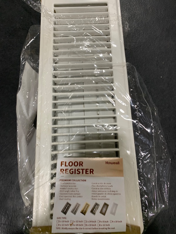 Photo 1 of Howeall 4x14 Inch Floor Register - Heavy Duty Steel Walkable Floor Vents - Easy Adjust Air Supply Lever - Vent Covers for Home (White)