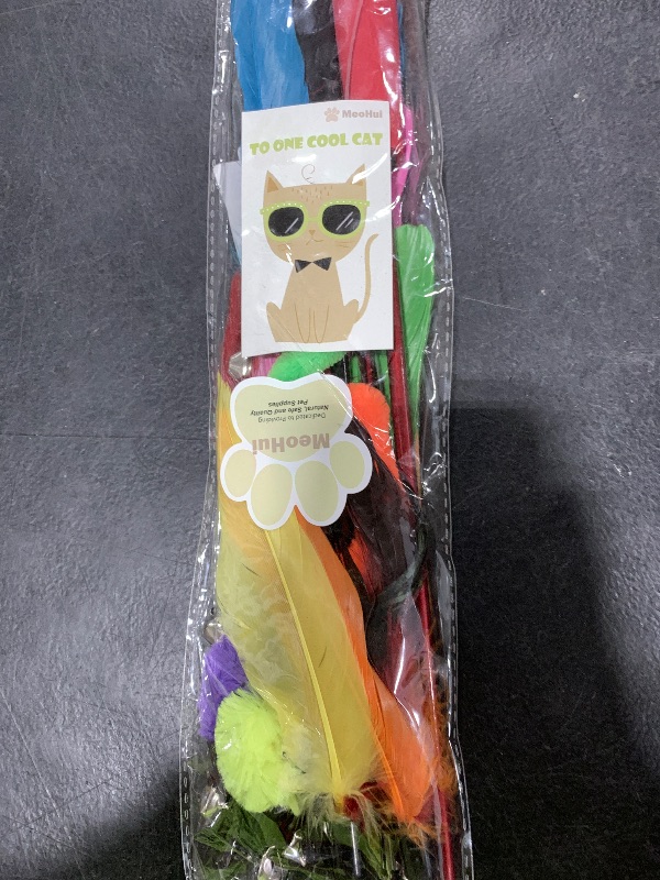Photo 1 of MeoHui Interactive Cat Toys - Retractable Wand Toy and Feather Toys Refills for Indoor Cats to Chase and Exercise