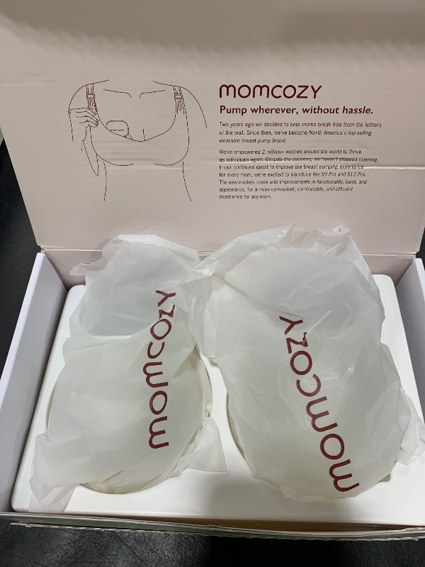 Photo 1 of ITEM IS USED !!!!!!!!!!!!!- Momcozy S9 Pro Upgraded Wearable Breast Pump, Hands-Free Design with Extended Battery Life & LED Display, Double Electric Portable Pump with 2 Modes & 9 Levels, 24mm, 2-Pack, Gray
