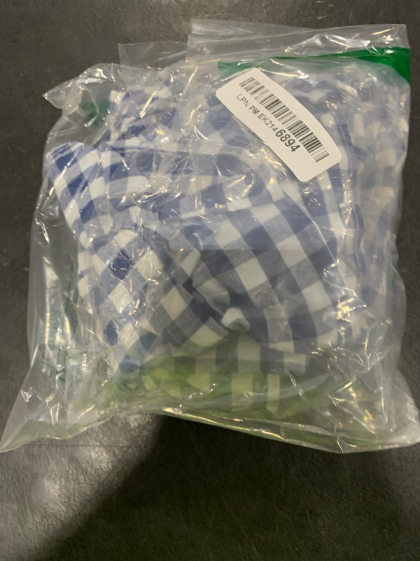 Photo 1 of K MASANIJI 2 Pack Navy Blue White Plaid Ruffle Gingham Throw Pillow Covers 18x18 inches, 100% Cotton Checkered Farmhouse Decorative Pillow Shams for Bed/Sofa (18x18 inches, Navy Blue/White Plaid)