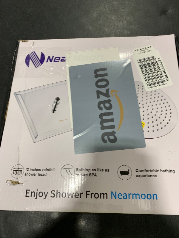 Photo 1 of NearMoon Rain Shower Head, Ultra-Thin Design-Pressure Boosting, Awesome Some Experience, High Flow Stainless Steel Rainfall Head (12 Inch, Chrome Finish)