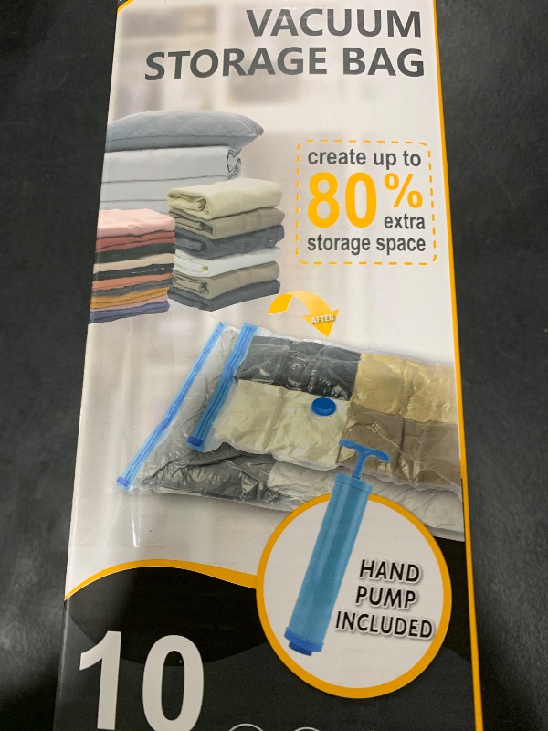 Photo 1 of 10 Jumbo Vacuum Storage Bags, Space Saver Bags Compression Storage Bags for Comforters and Blankets, Vacuum Sealer Bags for Clothes Storage, Hand Pump Included