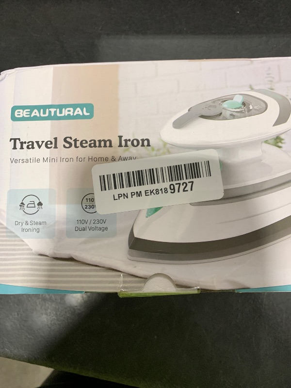 Photo 1 of BEAUTURAL Mini Travel Steam Iron for Clothes with Dual Voltage, Temperature Control, Non-Stick Soleplate and Cord Storage, Ideal for Sewing, Quilting and Handcraft