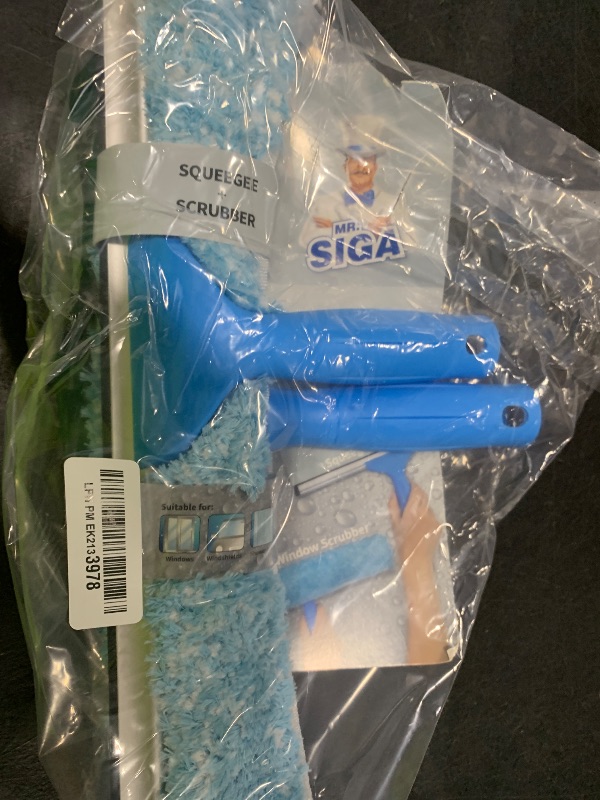 Photo 1 of MR.SIGA Professional Window Cleaning Combo - Squeegee & Microfiber Window Scrubber, 14"