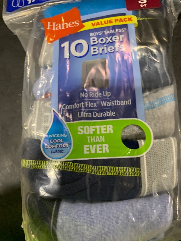 Photo 1 of Hanes Boys' and Toddler Underwear, Comfort Flex and ComfortSoft Boxer Briefs, Multiple Packs Available, Grey/Blue/Black/Red-10, Small