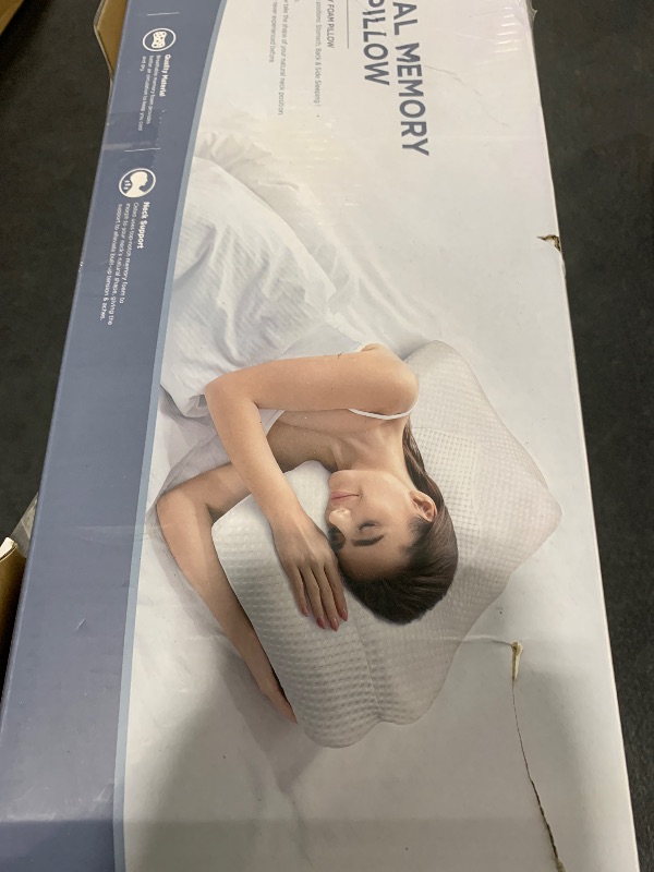 Photo 1 of Osteo Cervical Pillow for Neck Pain Relief, Hollow Design Odorless Memory Foam Pillows with Cooling Case, Adjustable Orthopedic Bed Pillow for Sleeping, Support for Side Back Sleepers