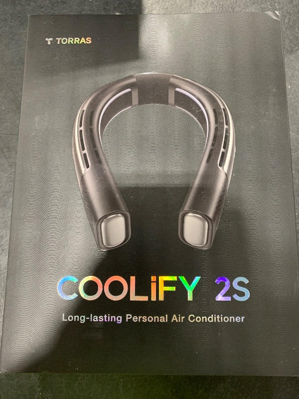 Photo 1 of TORRAS 2025 COOLiFY 2S Neck Fan, 3 Model, 3-28H Extended Battery Life, Neck Fans that Blow Cold Air, Neck Air Conditioner, Cooling Neck Fan for Work,Hiking,Travel. Gifts for Dad Husband Father, Black