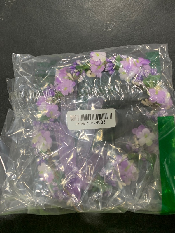 Photo 1 of June Bloomy Wedding Hydrangea Flower Headband Spring Flower Crown Wreath Boho Garland Halo (Purple)