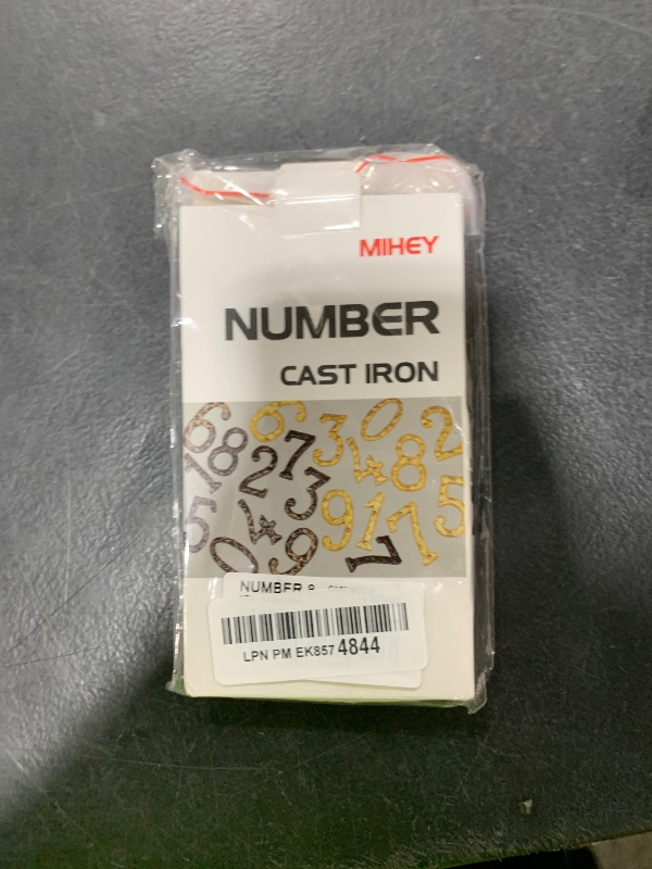 Photo 1 of 5.5 Inch House Numbers, Heavy Duty Rustic Cast Iron Metal Home Address Number with Unique Hammered Appearance, Golden, Number 8