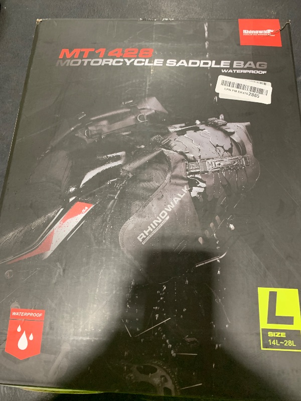 Photo 1 of Rhinowalk Motorcycle Saddle Bags Waterproof Motorbike Panniers Motor Side Bag 28L (14L*2) Powersports Saddle Bag for Most Motorcycles Black, 1 Pair