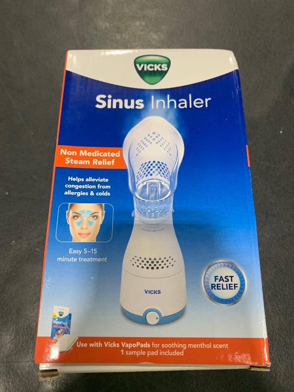 Photo 1 of Vicks Sinus Inhaler - Non-Medicated Steam Relief for Allergies, Congestion, Cough & Colds, Vocal Steamer, Soothes Nasal & Throat Passages, Works with VapoPads (1 Included), FSA & HSA Eligible