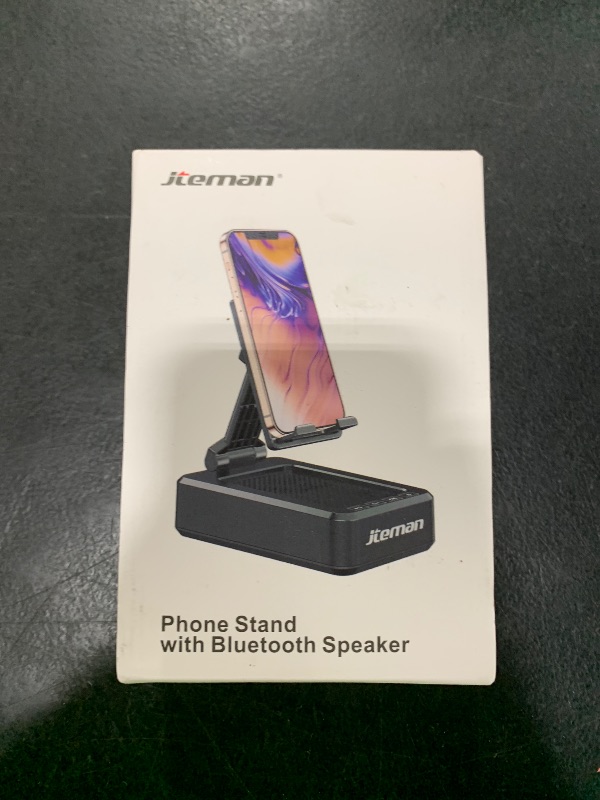 Photo 1 of JTEMAN Phone Stand with Wireless Bluetooth Speaker, HD Surround Sound Bluetooth Speaker for Desk Perfect for Home Kitchen Gadgets Gifts,Compatible with iPhone/ipad/Samsung Galaxy(Blue)