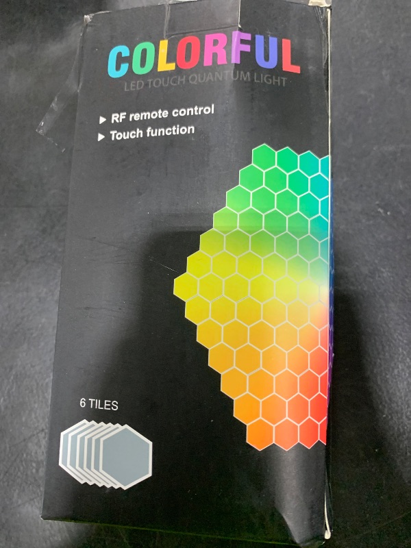 Photo 1 of Vcwtty Hexagon Lights, Smart LED Wall Lights with Remote, 13 Colors Touch-Sensitive DIY Modular Assembled RGB Wall Panels, Hex Light with USB-Power for Autism, Game Room Decor, Party (6-Pack)