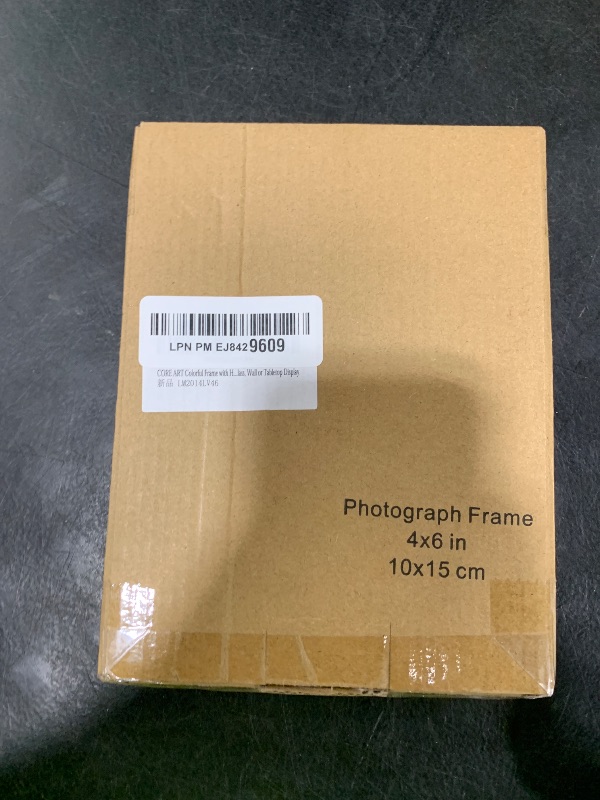 Photo 1 of CORE ART 4x6 Picture Frame Green Photo Frame, 4 by 6 Colorful Frame with HD Plexiglass, Wall or Tabletop Display