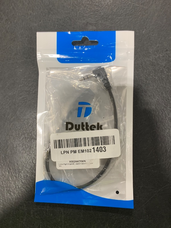 Photo 1 of Duttek Right Angled 90 Degree 3-Pole 3.5mm DC Male AUX Audio Jack to Mini USB Male Microphone Adapter Cable-0.3m/Black