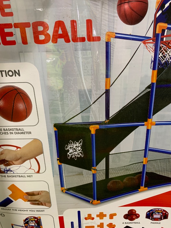 Photo 1 of JOYIN Arcade Basketball Game Set with 4 Balls and Hoop for Kids 3 to 12 Years Old Indoor Outdoor Sport Play - Easy Set Up - Air Pump Included - Ideal for Competition