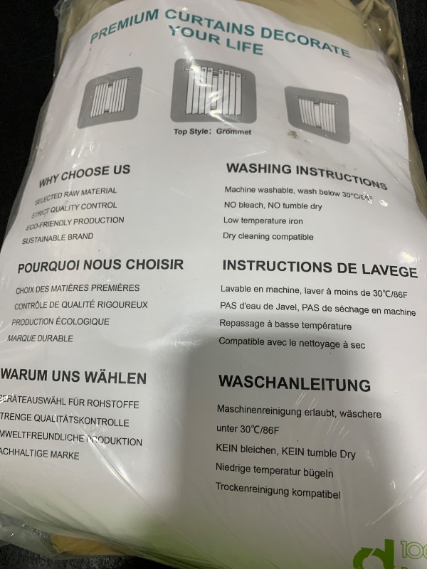 Photo 1 of Joydeco Blackout Curtains 72 Inch Length 2 Panels Set, Thermal Insulated Long Curtains& Drapes 2 Burg, Room Darkening Grommet Drapes for Living Room Bedroom Window (W52 x L72 Inch, Beige)