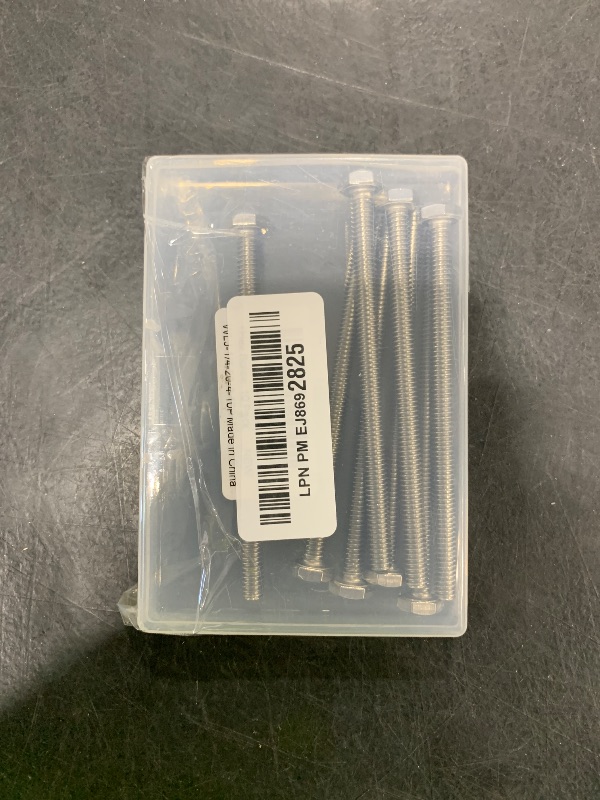 Photo 1 of 1/4-20 x 4 (3/8" to 4" Available) Hex Head Screw Bolt, Fully Threaded, Stainless Steel 18-8, Plain Finish, Quantity 10