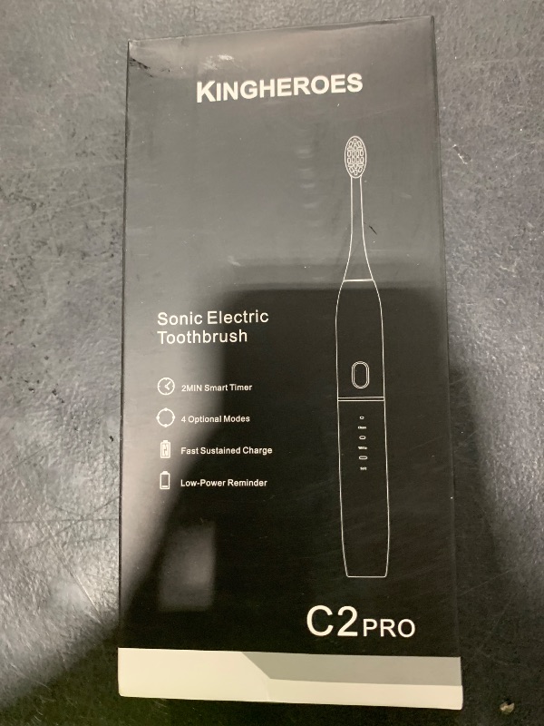 Photo 1 of kingheroes Electric Toothbrush Set, Comes with 8 Brush Heads & Travel Case,4 Modes with 2 Minutes Built in Smart Timer, One Charge for 60 Days, 42000 VPM Motor (White)