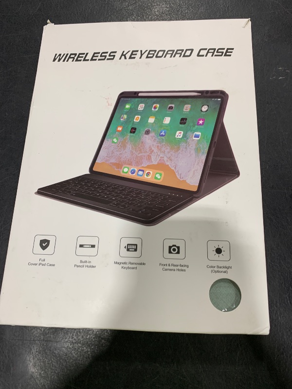 Photo 1 of OYEEICE for iPad 10th Generation Case with Keyboard 10.9 Inch - 7 Color Backlit Wireless Detachable Folio Keyboard Cover with Pencil Holder for New iPad 10th Gen 2022 - Green