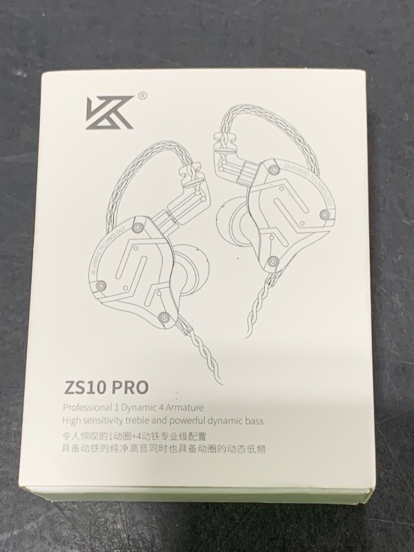 Photo 1 of Linsoul KZ ZS10 Pro, 4BA+1DD 5 Driver in Ear Monitor, HiFi Wired Earbuds, Gaming Earbuds, Hybrid IEM Earphones with Stainless Steel Faceplate, Detachable Cable for Musician(Without Mic, Black)