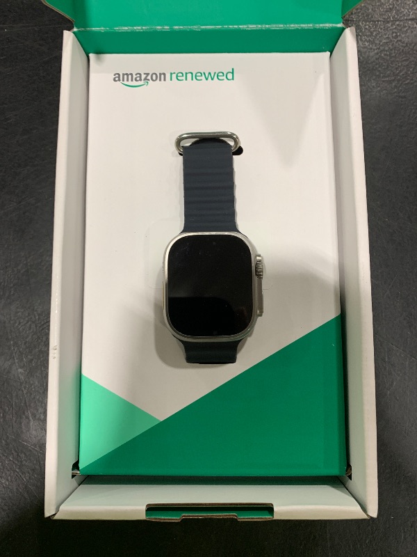 Photo 1 of Apple Watch Ultra [GPS + Cellular 49mm] Titanium Case with Midnight Ocean Band, One Size (Renewed Premium)
