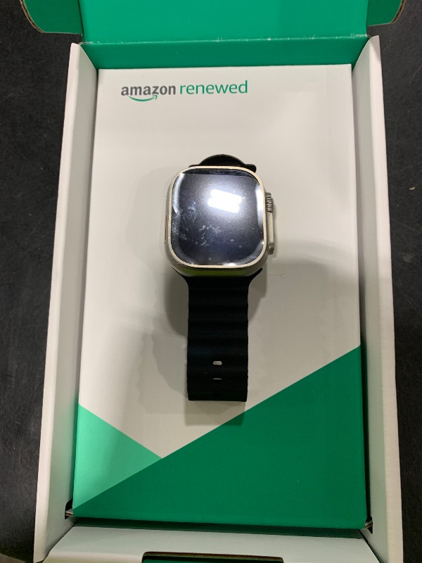 Photo 1 of Apple Watch Ultra [GPS + Cellular 49mm] Titanium Case with Midnight Ocean Band, One Size (Renewed Premium)