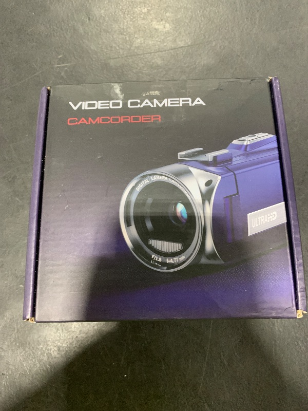 Photo 1 of Rawiemy Video Camera Camcorder FHD 1080P 36MP YouTube Vlogging Camera Recorder 3.0 Inch 270 Degree Rotation Screen 18X Digital Zoom Camcorders with Microphone,32GB SD Card and 2 Batteries(Blue)