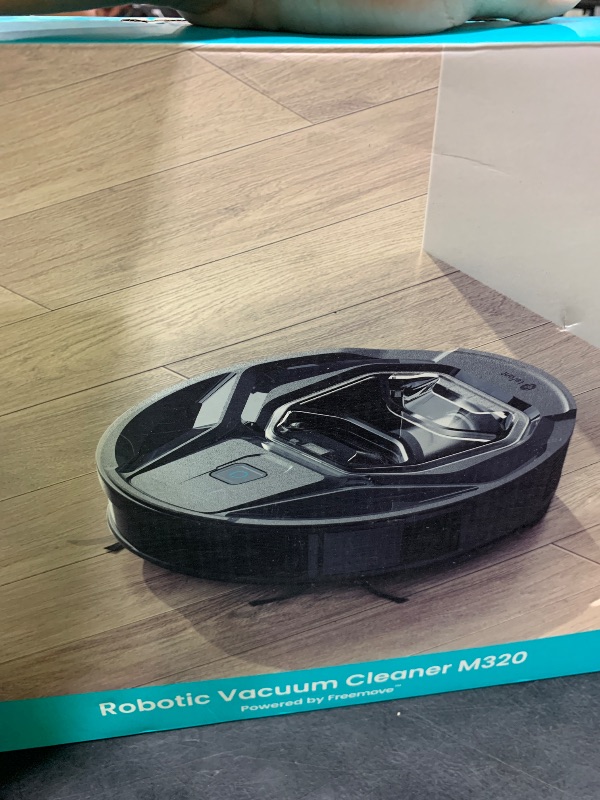 Photo 1 of Lefant M320 Robot Vacuum Cleaner, Carpet Detection, 6,000 Pa Suction, Low Noise, 800ml Visible Dustbin, 210 Mins Runtime, Self-Charging, Works with Alexa, Ideal for Hard Floor, Pet Hair, Black