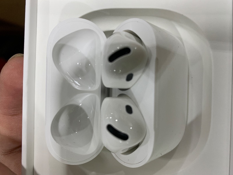 Photo 1 of Apple AirPods 4 Wireless Earbuds, Bluetooth Headphones, with Active Noise Cancellation, Adaptive Audio, Transparency Mode, Personalized Spatial Audio, USB-C Charging Case, Wireless Charging, H2 Chip