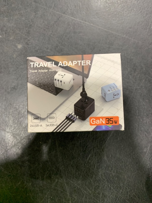 Photo 1 of Universal Travel Adapter,Worldwide All-in-One International Power Plug with USB-C 35W GaN & USB Ports,EU/UK/US/AU Outlet Converter for Europe Asia,Travel Essentials&Adapter for Apple,Android