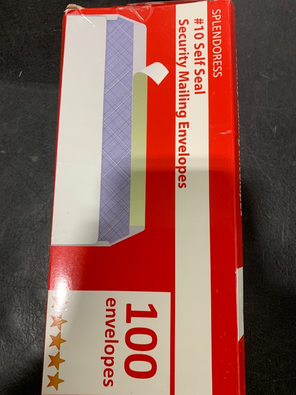 Photo 1 of #10 Envelopes Letter Size Self Seal | 100 Business Mailing Security Peel and Sealing Envelope | 100% Tinted | no 10 White Windowless Legal Regular Plain Envelops Pack | 4-1/8 x 9-1/2 Inches | 24 LB