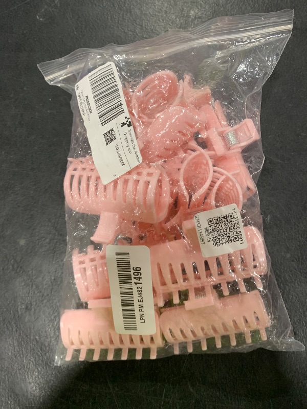 Photo 1 of Haosie 15PCS Hot Roller Clips, Curler Claw Clips for Girls Women, Hair Section Fixing Clamps, Holding Hairdressing Tool for Long and Medium Hair (Pink)