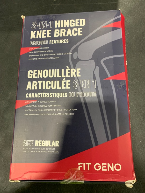 Photo 1 of Fit Geno Hinged Knee Brace for Meniscus Tear: Adjustable Knee Support for Knee Pain w/Side Stabilizers & Hinges for Injury or Surgery Recovery - Men and Women FSA or HSA Eligible
