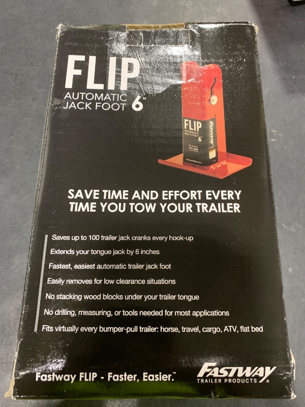 Photo 1 of Fastway FLIP 88-00-6500 Trailer Tongue Automatic Fold-Up Jack Foot Plate for 2 1/4" Jacks-6" Extension (2-Inch Inner Jack Tube)