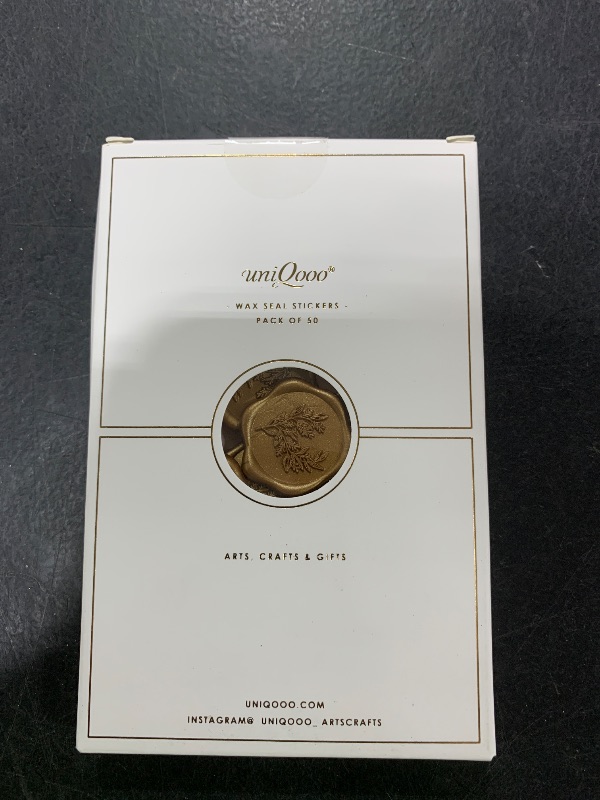 Photo 1 of UNIQOOO Wax Seal Stickers - Eucalyptus Wedding Invitation Envelope Seal Stickers, 50 Pcs Self- Adhesive Antique Gold Stickers, Perfect for Invitation, Christmas, Gift Wrapping, Party
