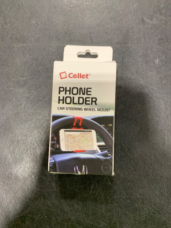 Photo 1 of Cyongear Cellet Steering Wheel Smartphone Holder Mount Clip Buckle Hands Free Stand Compatible With iPhone 12 11 XS XR X 8 Samsung Galaxy S21 S20 S10 S10e S10plus For Google Map Waze GPS Navigation, Red/Black, PHHD100