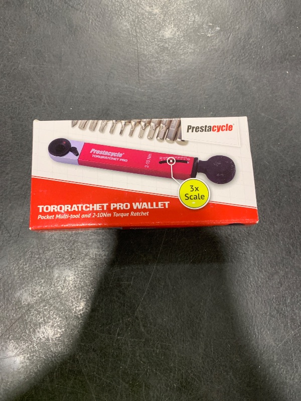 Photo 1 of Prestacycle TorqRatchet PRO Wallet Kit – 2–10Nm Torque Wrench & Reversible Ratchet Multi-Tool – Bike Tool Set with 12 Bits – Slim Carry Wallet with Card Pocket – 60Nm Rated