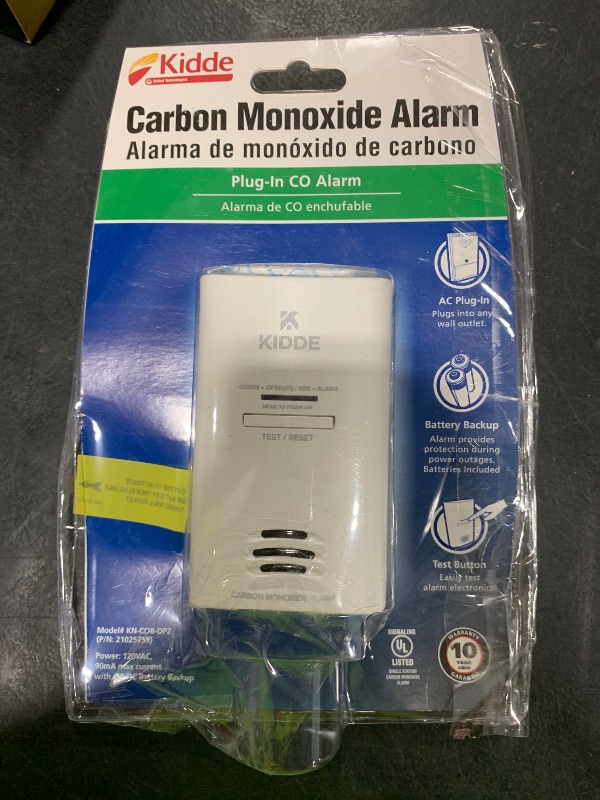 Photo 1 of Kidde Carbon Monoxide Detector, Plug In Wall with AA Battery Backup, Test-Hush Button