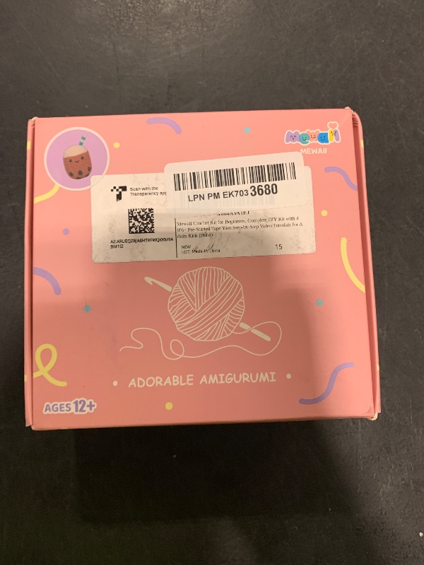 Photo 1 of Mewaii Crochet Kit for Beginners Level 1 with 40% Extra Eco-Friendly Pre-Started Easy Yarn, Step-by-Step Video Tutorials for Adults and Kids (Boba)